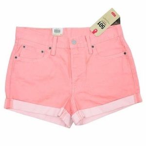 Levi’s Women 501 Mid-Rise Pink Denim Shorts